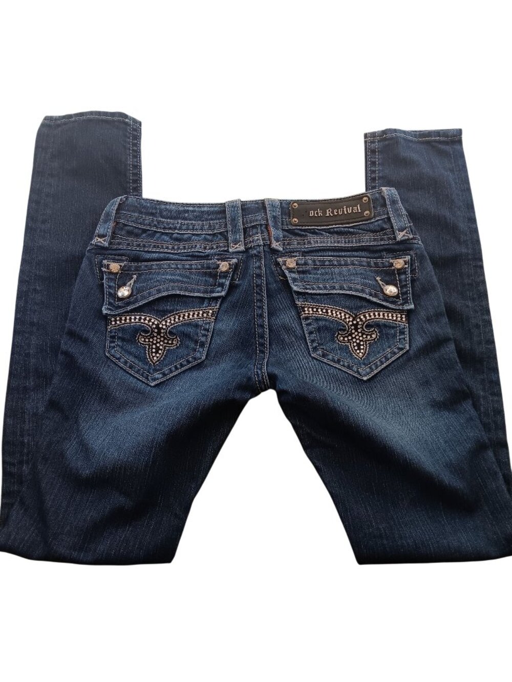 Rock Revival Jeans Womens 26 Johanna Skinny Stretch Contrast Stitch Flap Pockets